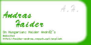 andras haider business card